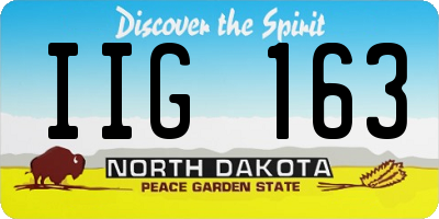 ND license plate IIG163