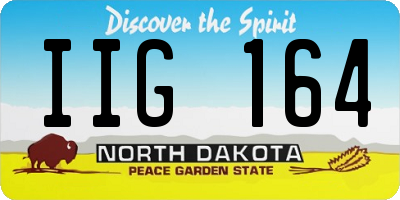 ND license plate IIG164