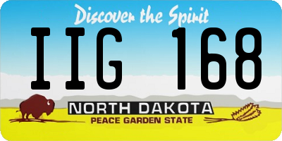 ND license plate IIG168