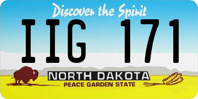 ND license plate IIG171