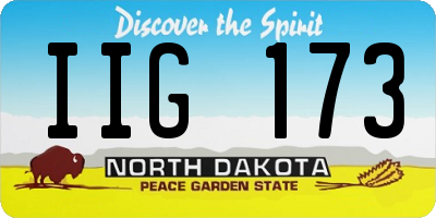 ND license plate IIG173