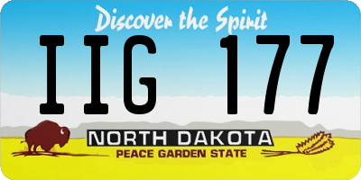 ND license plate IIG177