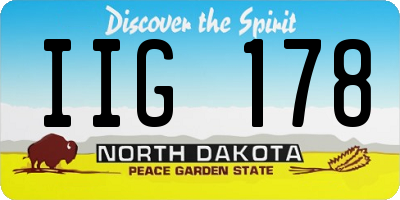 ND license plate IIG178