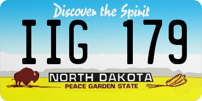 ND license plate IIG179