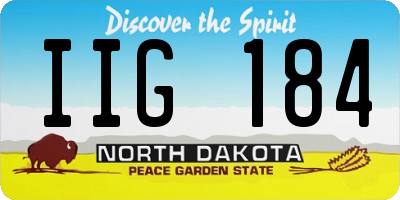 ND license plate IIG184