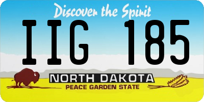 ND license plate IIG185