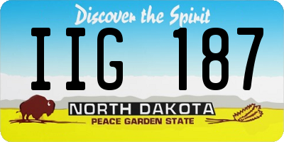 ND license plate IIG187