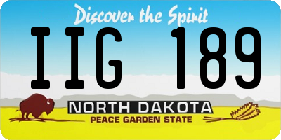 ND license plate IIG189