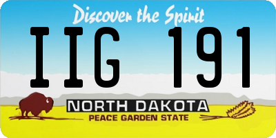 ND license plate IIG191