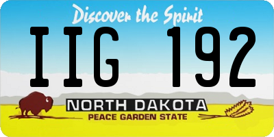 ND license plate IIG192