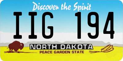 ND license plate IIG194