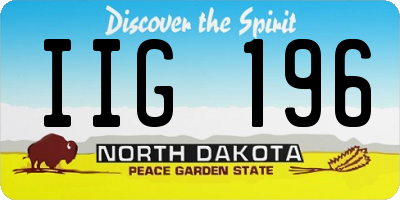 ND license plate IIG196