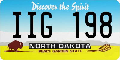 ND license plate IIG198