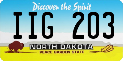 ND license plate IIG203