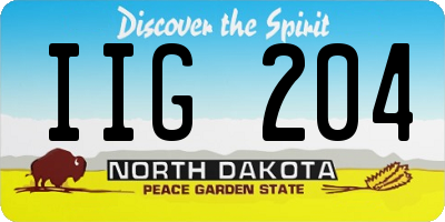 ND license plate IIG204