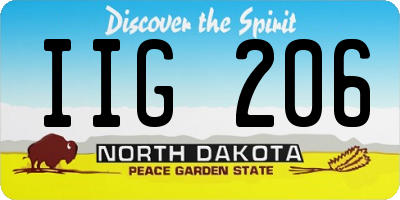 ND license plate IIG206