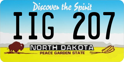 ND license plate IIG207