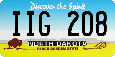ND license plate IIG208