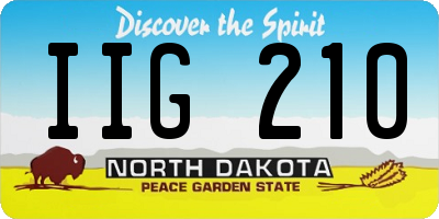 ND license plate IIG210