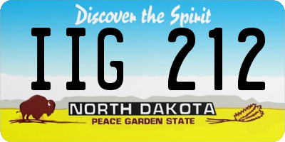 ND license plate IIG212