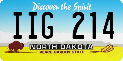ND license plate IIG214