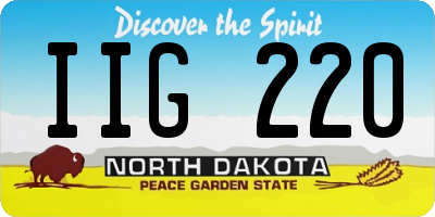 ND license plate IIG220