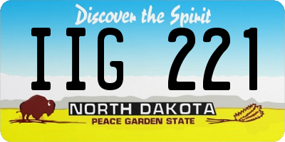 ND license plate IIG221