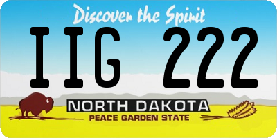 ND license plate IIG222