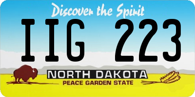 ND license plate IIG223