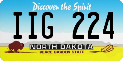 ND license plate IIG224