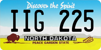 ND license plate IIG225