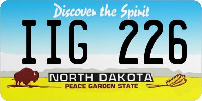 ND license plate IIG226