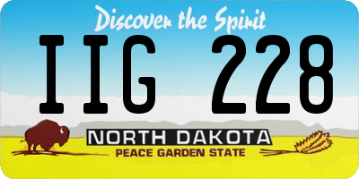ND license plate IIG228