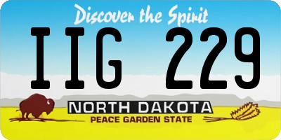 ND license plate IIG229