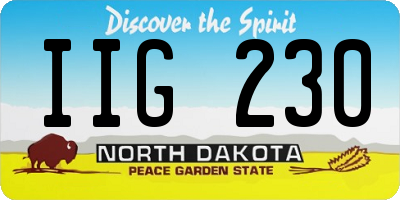 ND license plate IIG230