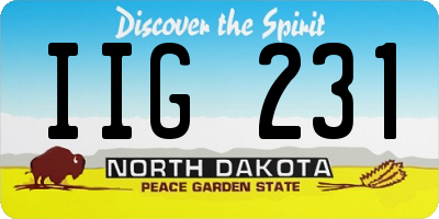ND license plate IIG231