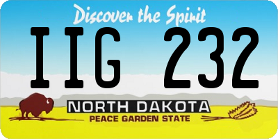 ND license plate IIG232