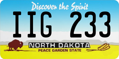 ND license plate IIG233