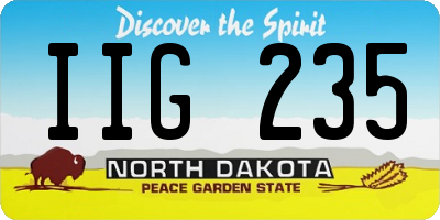 ND license plate IIG235