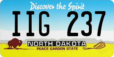 ND license plate IIG237