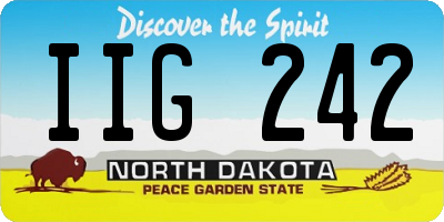 ND license plate IIG242