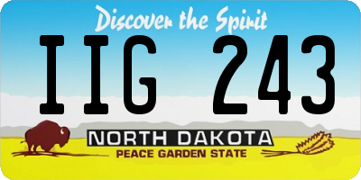 ND license plate IIG243