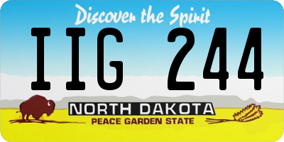 ND license plate IIG244