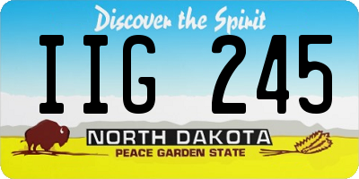 ND license plate IIG245