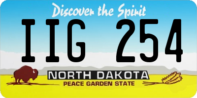 ND license plate IIG254