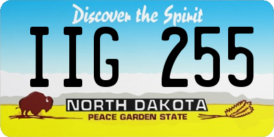 ND license plate IIG255