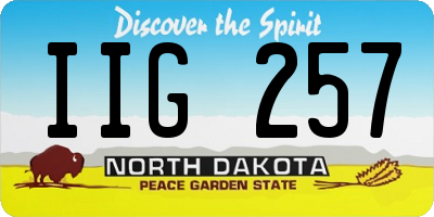 ND license plate IIG257