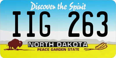 ND license plate IIG263