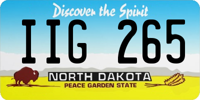 ND license plate IIG265