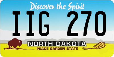 ND license plate IIG270